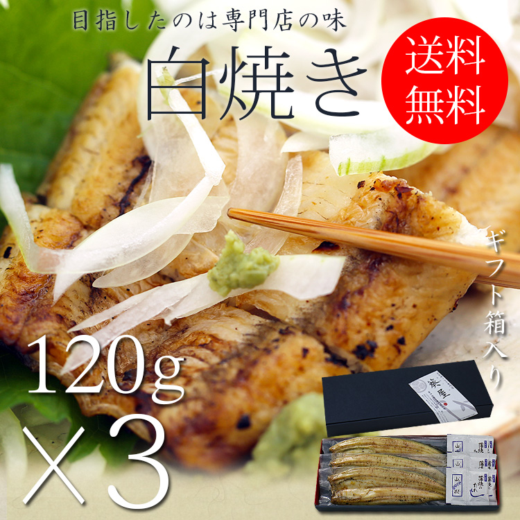 浜名湖うなぎ白焼き真空≪120ｇ長焼き×4尾≫　【送料無料】【ギフト箱】【浜名湖産を中心とした国産（愛知・鹿児島）】